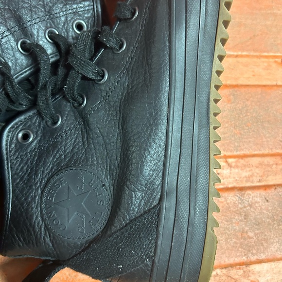 Converse Chuck Taylor Hi Top Leather Hollis 132387C Mens 10 W12 Black Sneaker - Picture 9 of 16
